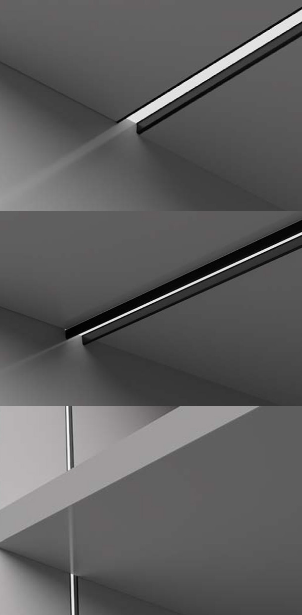 Esempio di installazione del profilo a LED FUESSE.