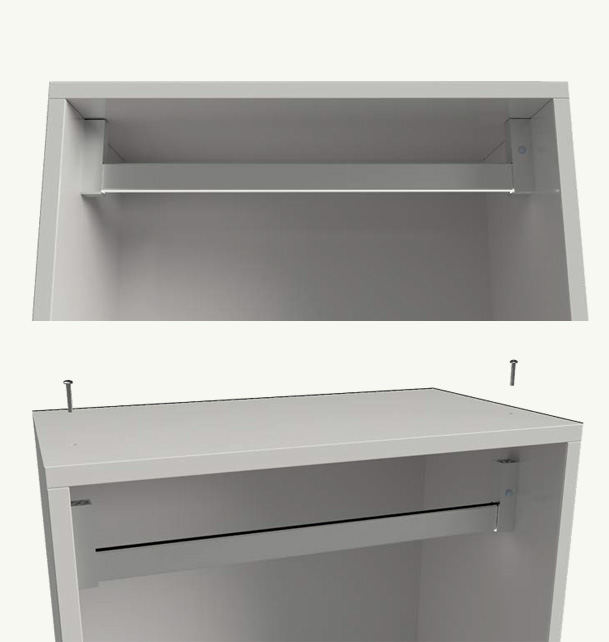 Esempio di installazione con viti per il profilo LED GABAN-E.