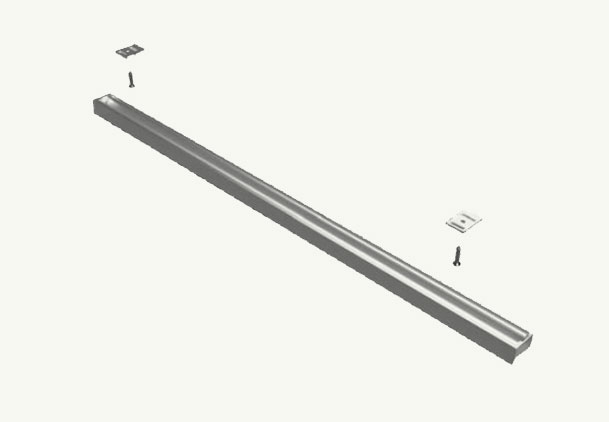 Esempio di installazione con viti per il profilo a LED NAPE.