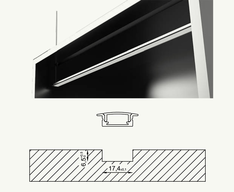 Esempi di installazioni del profilo a LED SIS.