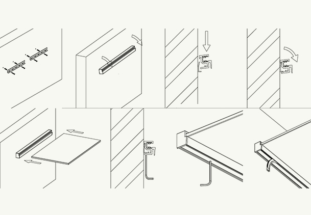 Esempio di installazione delle mensole VELIS.