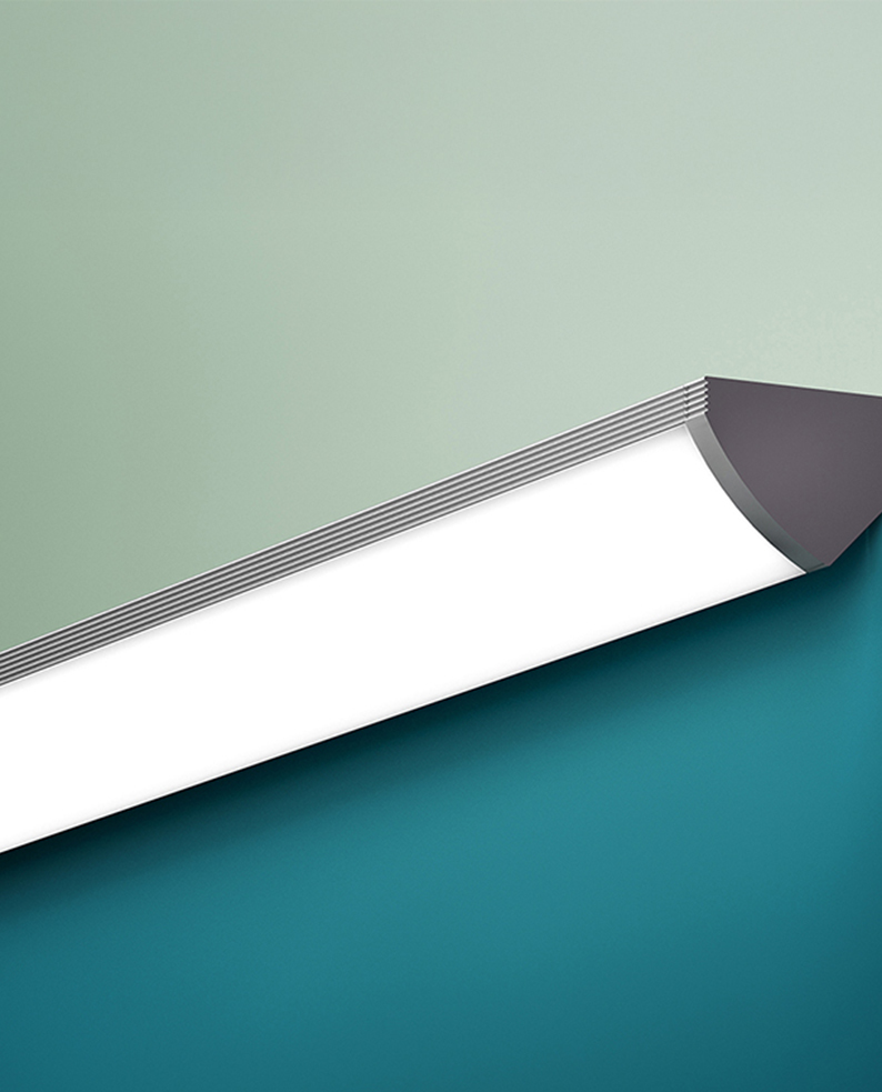 Close-up of the PLEA LED profile.